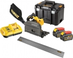 DeWALT - Δισκοπρίονο Flexvolt Βυθιζόμενο 5mm Ø165mm 54V XR + Ράγα Οδήγησης 1,5m 2 x 6.0Ah - Saws - Cutters - Slide Mitre Saws - Shears