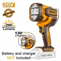 Προβολέας Εργασίας 20V Li-Ion SOLO 800-1400-2500 lumens - Headlamps - Surges - Reels