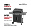 BORMANN Elite BBQ6031 Ψησταριά Υγραερίου FORGE 3+1 Εστιών με Μαντεμένια Σχάρα - Grills / BBQ - Fireplace Equipment 