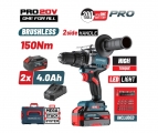 ΒΟRMANN Pro BBP5406X44CA Δραπανοκατσάβιδο Κρουστικό,Compact,Brushless Μπαταρίας 20V,Li-Ion,2x4Ah - Drill screwdriver / Diamond drill bits