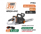 NAKAYAMA Pro EC1711X44 Αλυσοπρίονο Brushless Μπαταρίας 42V,Li-Ion,2x4Ah,Λάμα 40cm,Ταχυφορτιστής 4Α - Chain Saws - Secateurs - Sharpening