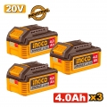 Μπαταρίες 20V 4.0Ah Li-Ion 3 τεμ. - Μπαταρίες