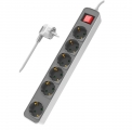 POWERTECH πολύπριζο ασφαλείας PT-1058, 6x schuko, 16A, 1.4m, λευκό - Προβολείς - Πολύπριζα - Μπαλαντέζες