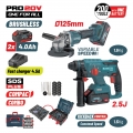 BORMANN Pro BBP5303X44Τ2CA Σετ Πνευματικό Brushless Σκαπτικό Μπαταρίας 20V &amp; Γωνιακός Τροχός - Set Cordless Tools