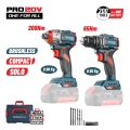 BORMANN Pro BBP5408Τ2CA Σετ Κρουστικό Δραπαν/βιδο &amp; Παλμικό Κατσαβίδι, Brushless, SOLO - Set Cordless Tools