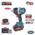 BORMANN Pro BBP5388X44CΑ Μπουλονόκλειδο Brushless Mπαταρίας 20V, Li-Ion, 2x4Ah, 800Nm &amp; Βαλίτσα - Μπουλονόκλειδα - Καστάνιες