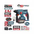 BORMANN Pro BBP5301X44CA Πνευματικό Σκαπτικό Μπαταρίας 20V,2x4Ah,Brushless, 2.5J, SDS-Plus &amp; Βαλίτσα - Πιστολέτα - Σκαπτικά