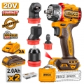 Δραπανοκατσάβιδο Compact Μπαταρίας με 4 Κεφαλές 20V Li-Ion 66Nm - Δραπανοκατσάβιδα / Παλμικά Κατσαβίδια / Διαμαντοτρύπανα