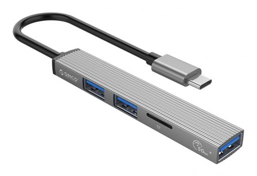 ORICO USB-C hub AH-12F, 3x USB ports, micro SD port, γκρι - Περιφερειακά PC
