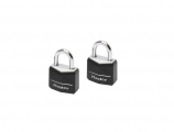 Masterlock - Set of 2 padlocks 20mm with protection cover and matching keys - Safe deposit boxes -Security Locks - Padlocks