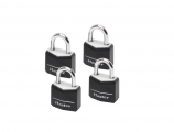 Masterlock - Set of 4 padlocks 20mm with protection cover and matching keys - Safe deposit boxes -Security Locks - Padlocks