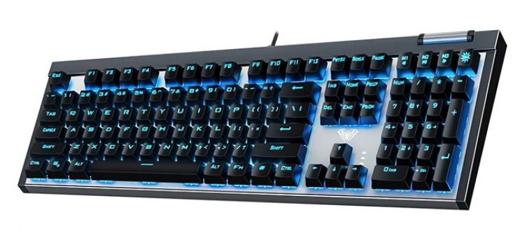 AULA μηχανικό πληκτρολόγιο Wind F3030, LED, ενσύρματο, μαύρο-ασημί - Περιφερειακά PC