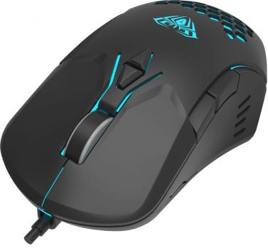 AULA ενσύρματο gaming ποντίκι Wind F809, 3200DPI, 7 πλήκτρα, RGB, μαύρο - Περιφερειακά PC