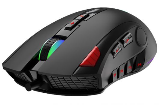 AULA ενσύρματο gaming ποντίκι Fire H512, 5000DPI, 12 πλήκτρα, RGB, μαύρο - Περιφερειακά PC