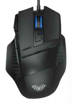 AULA ενσύρματο gaming ποντίκι Mountain S12, 7 πλήκτρα, RGB, μαύρο - Περιφερειακά PC