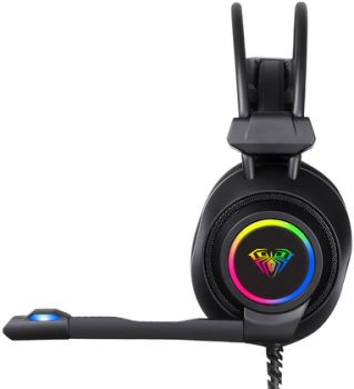 AULA gaming headset Mountain S600, RGB, USB, 50mm, μαύρο - Περιφερειακά PC
