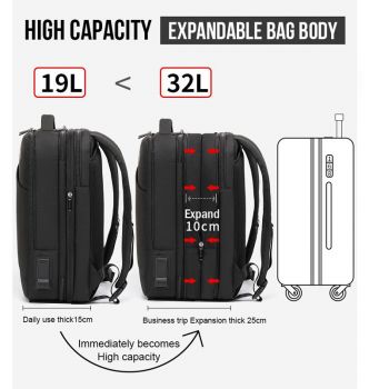 ARCTIC HUNTER τσάντα πλάτης B00345-BK με θήκη laptop 15.6