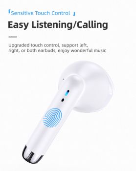 USAMS earphones IA04 με θήκη φόρτισης, True Wireless, λευκά - Earphones - Bluetooth