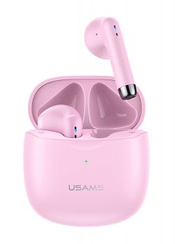 USAMS earphones IA04 με θήκη φόρτισης, True Wireless, ροζ - Earphones - Bluetooth
