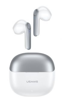 USAMS earphones με θήκη φόρτισης XH09, True Wireless, λευκά - Earphones - Bluetooth