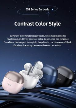 USAMS earphones με θήκη φόρτισης XH09, True Wireless, ροζ - Earphones - Bluetooth