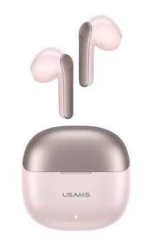 USAMS earphones με θήκη φόρτισης XH09, True Wireless, ροζ - Earphones - Bluetooth