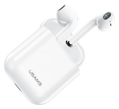 USAMS earphones US-YA001 με θήκη φόρτισης, True Wireless, λευκά - Earphones - Bluetooth