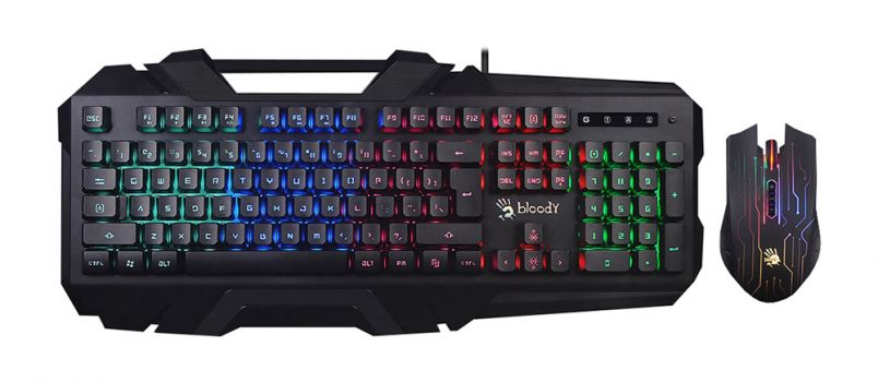 BLOODY set ποντίκι & πληκτρολόγιο BLD-B2500, ενσύρματα, 4000Cpi, μαύρο - Περιφερειακά PC