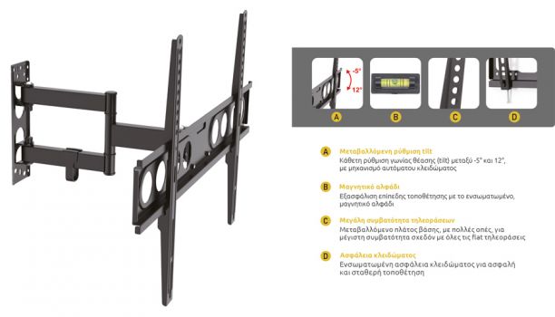 BRUNO επιτοίχια βάση BRN-0050, για οθόνη, 32