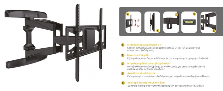 BRUNO επιτοίχια βάση BRN-0052, για οθόνη, 42