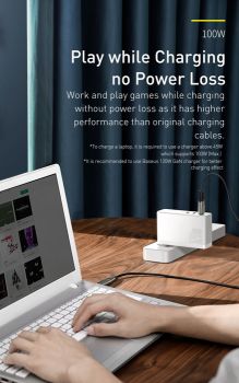 BASEUS καλώδιο Type-C σε Type-C & DC CA1T2-B0G, 100W, 5A, 2m, γκρι - Καλώδια