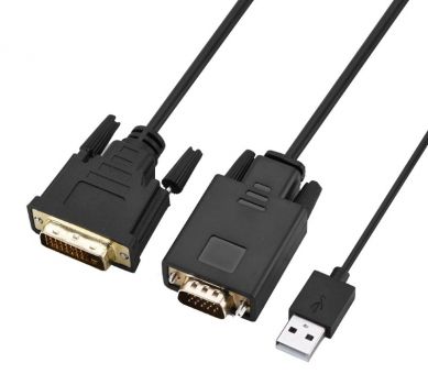 POWERTECH καλώδιο DVI σε VGA CAB-DVI009, Active Gold, 1080p, 2m, μαύρο - Cables - Adapters