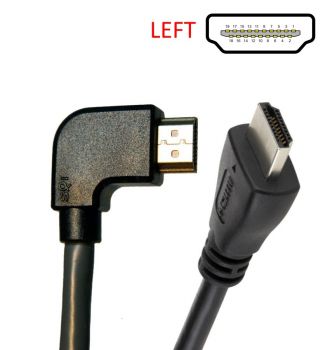 POWERTECH καλώδιο HDMI CAB-H017, γωνιακό, 90° left, 1.5m, μαύρο - Cables - Adapters