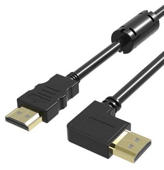 POWERTECH καλώδιο HDMI CAB-H018, γωνιακό, 90° right, 1.5m, μαύρο - Cables - Adapters