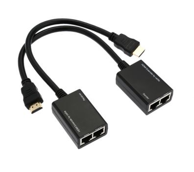 POWERTECH HDMI extender σε 2x UTP cat5e/6 CAB-H078, HD, εώς 30m, μαύρο - Cables - Adapters