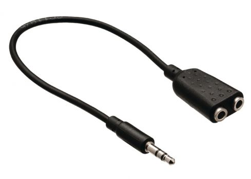 POWERTECH καλώδιο 3.5mm σε 2x 3.5mm CAB-J029, 0.20m, μαύρο - Cables - Adapters