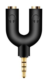 POWERTECH Splitter 3.5mm 4pin (M) σε 2x 3.5mm 4pin (F) CAB-J040, μαύρο - Cables - Adapters