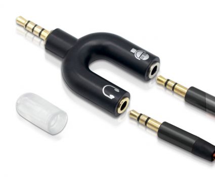 POWERTECH Splitter 3.5mm 4pin (M) σε 2x 3.5mm 4pin (F) CAB-J043, μαύρο - Cables - Adapters