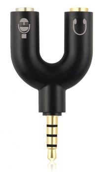 POWERTECH Splitter 3.5mm 4pin (M) σε 2x 3.5mm 4pin (F) CAB-J043, μαύρο - Cables - Adapters