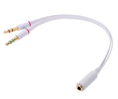 POWERTECH αντάπτορας 2x 3.5mm σε 3.5mm θηλυκό CAB-J048, 0.2m, λευκό - Cables - Adapters