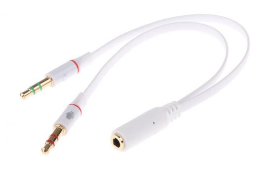 POWERTECH αντάπτορας 2x 3.5mm σε 3.5mm θηλυκό CAB-J048, 0.2m, λευκό - Cables - Adapters