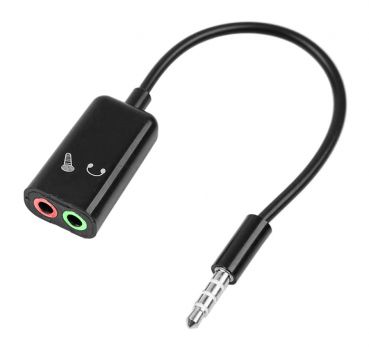 POWERTECH καλώδιο 3.5mm σε 2x 3.5mm CAB-J053, 0.15m, μαύρο - Cables - Adapters