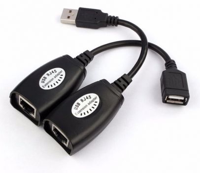 POWERTECH Converter CAT 5/5a/6 σε USB, μαύρο - Networking