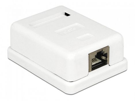 POWERTECH επιτοίχια πρίζα δικτύου CAB-N129, 1 θύρας, Cat.6 UTP, λευκή - Electrical equipment