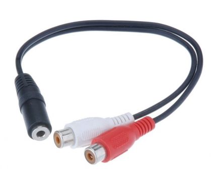 POWERTECH καλώδιο 3.5mm θηλυκό σε 2x RCA θηλυκό CAB-R012 0.20m, μαύρο - Cables - Adapters
