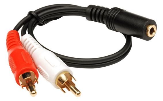 POWERTECH καλώδιο CAB-R016 2x RCA (M) σε 3.5mm 3pin jack (F), CCS, 3m - Cables - Adapters