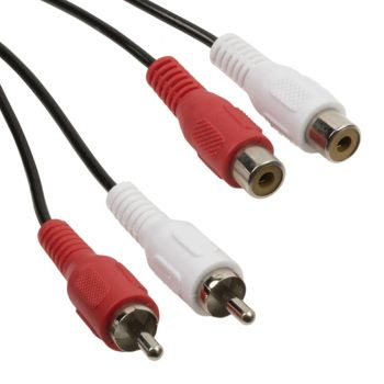 POWERTECH καλώδιο CAB-R018 2x RCA (M) σε 2x RCA (F), 5m, μαύρο - Cables - Adapters