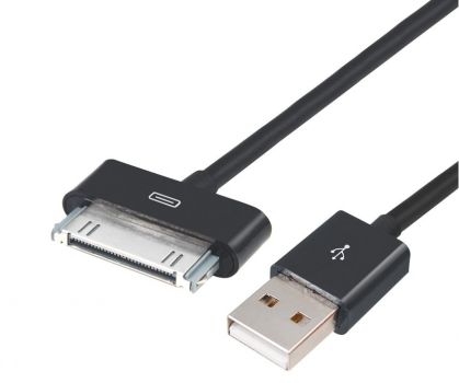 POWERTECH Καλώδιο USB 2.0 σε iPad & iPhone 4/4S CAB-U023, μαύρο, 1m - Cables