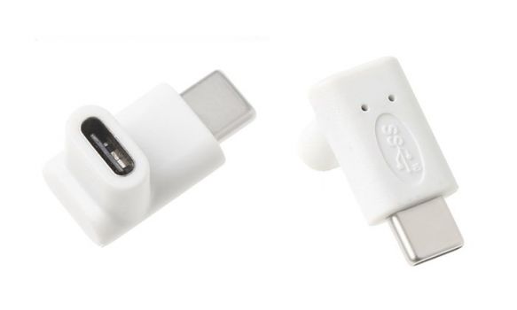 POWERTECH αντάπτορας USB-C αρσενικό σε θηλυκό CAB-U099, 90°, λευκός - Cables - Adapters
