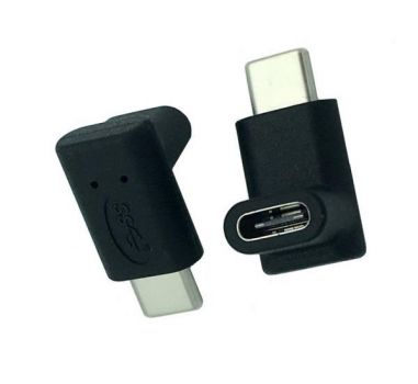 POWERTECH αντάπτορας USB-C αρσενικό σε θηλυκό CAB-U100, 90°, μαύρος - Cables - Adapters